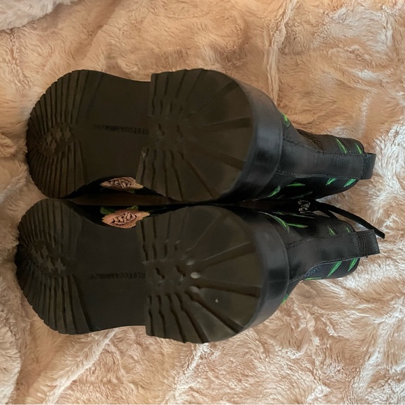 Rebecca Minkoff Gerry Embroidered Floral Leather Combat Boots - Picture 8 of 9